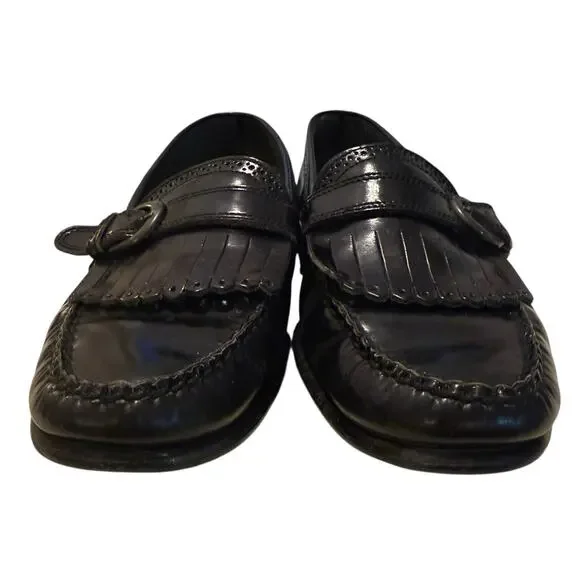 Bass | Shoes | Bass Black Leather Loafers With Fringe And  display picture 1